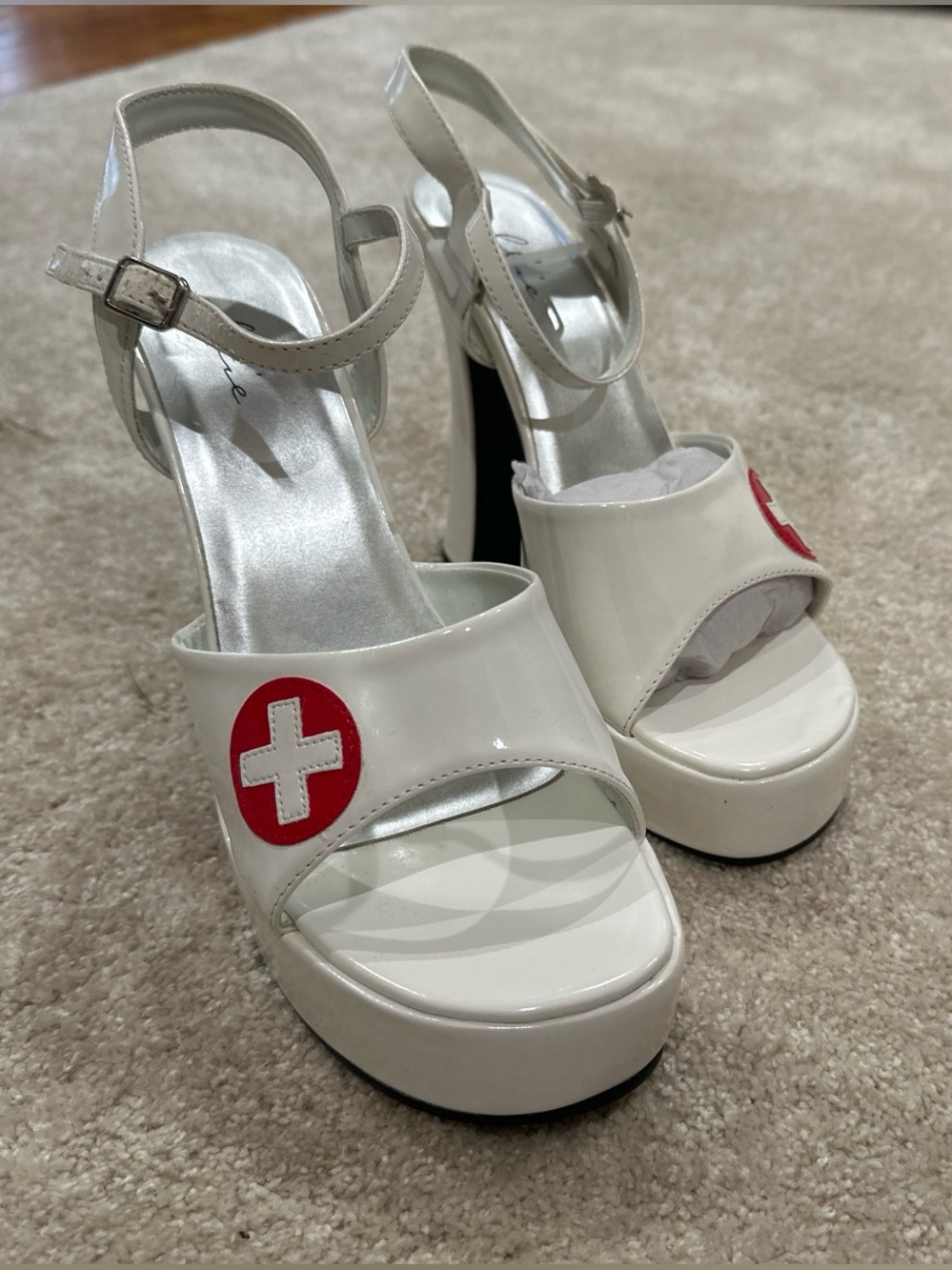 Medical costume platform heels size 10